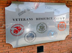 Jesse Beckius-Casey Owens Veterans Resource Center sign